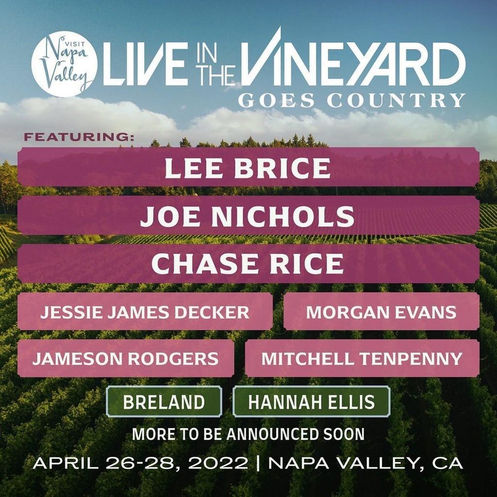 Lineup Poster Live in the Vineyard Goes Country 2022