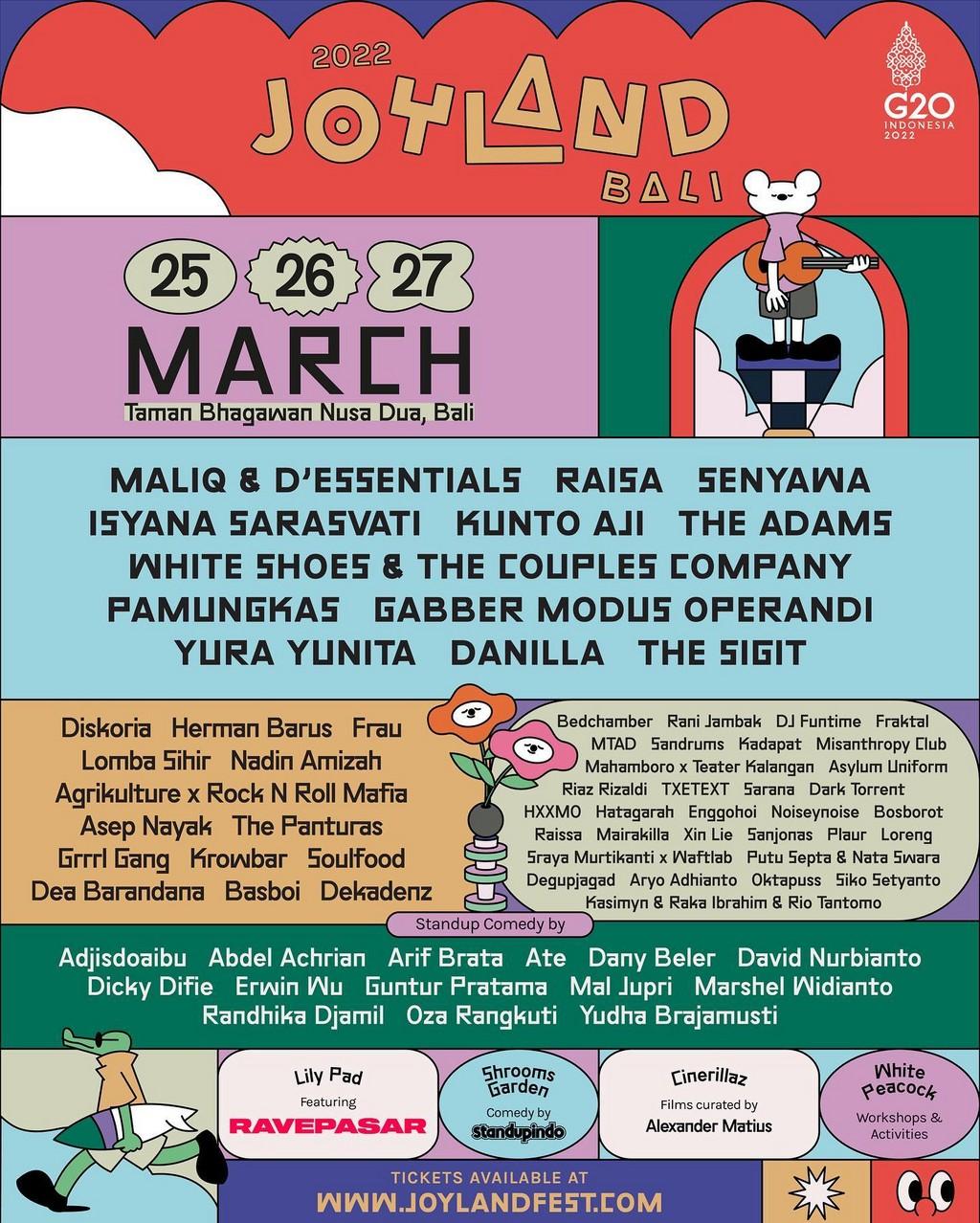 Lineup Poster Joyland Bali 2022