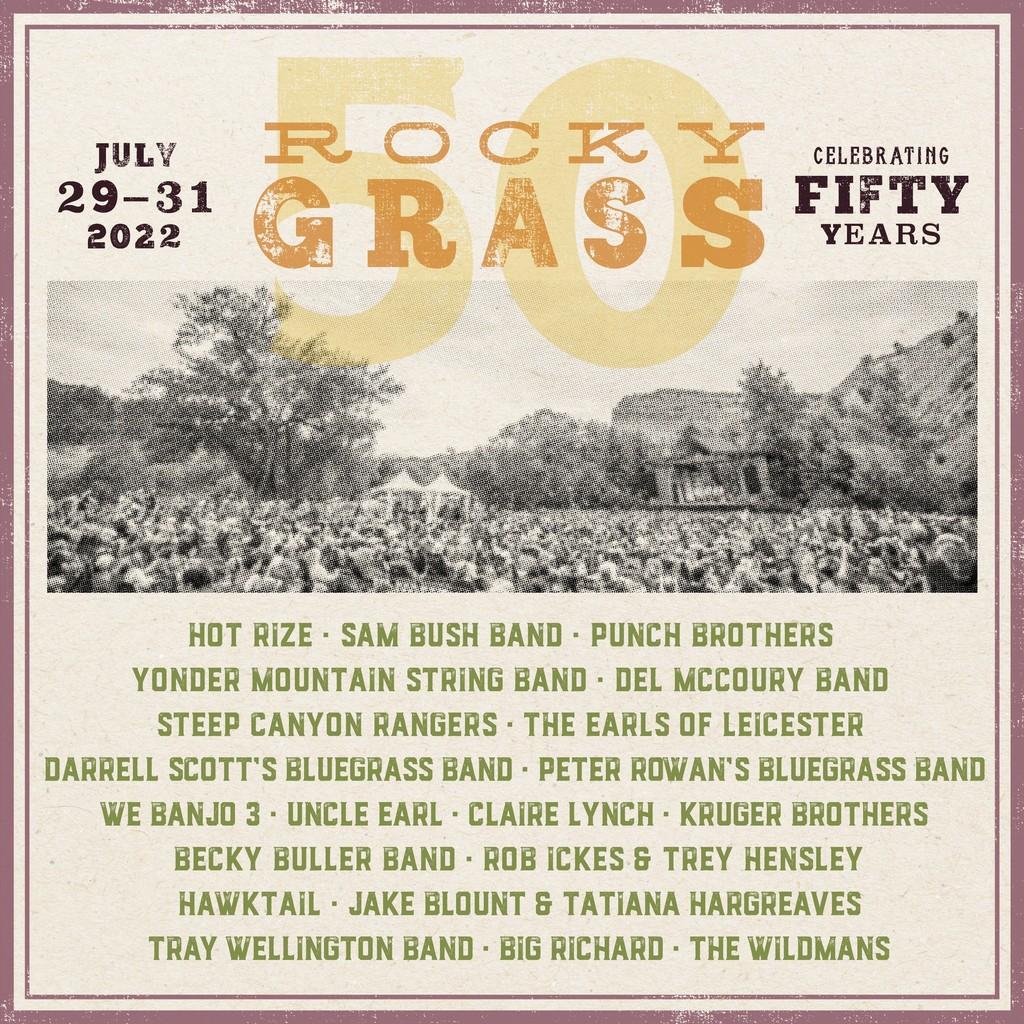 Lineup Poster Rockygrass 2022