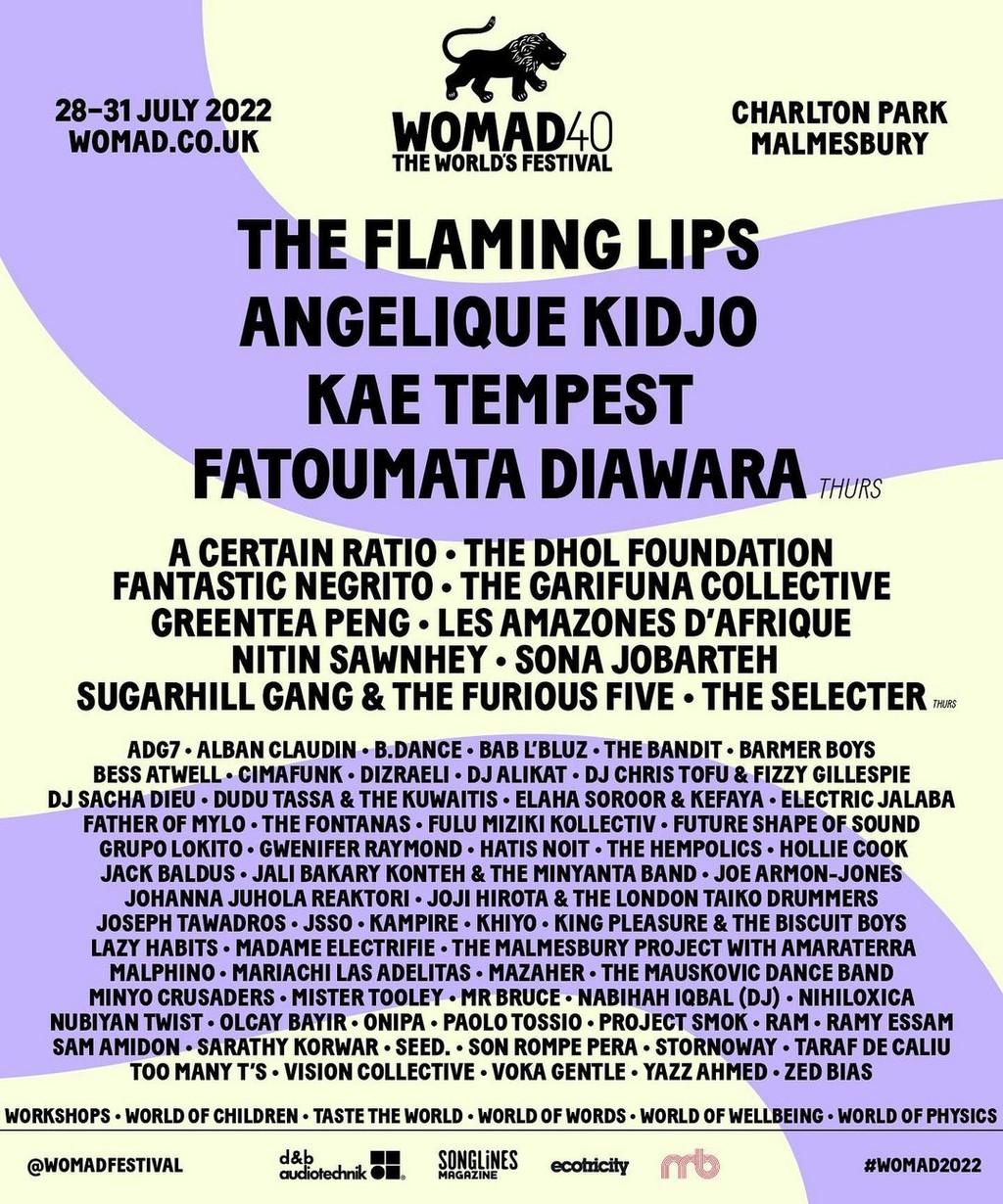 Lineup Poster Womad Festival 2022