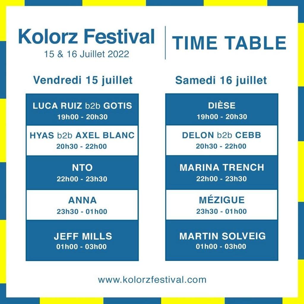 Lineup Poster Kolorz Festival 2022