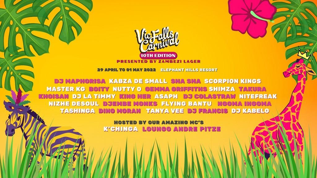 Lineup Poster Vic Falls Carnival 2022