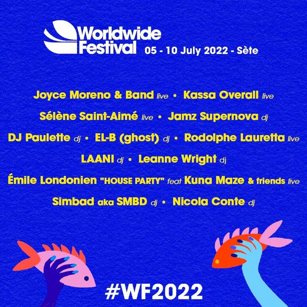 Lineup Poster Worldwide Festival Sète 2022