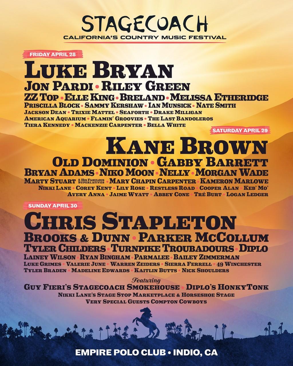 Lineup Poster Stagecoach Festival 2023