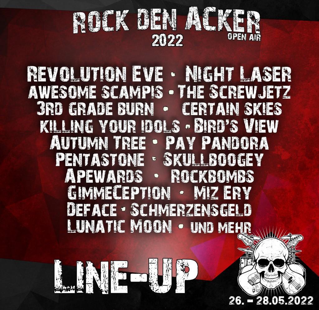 Lineup Poster Rock den Acker 2022