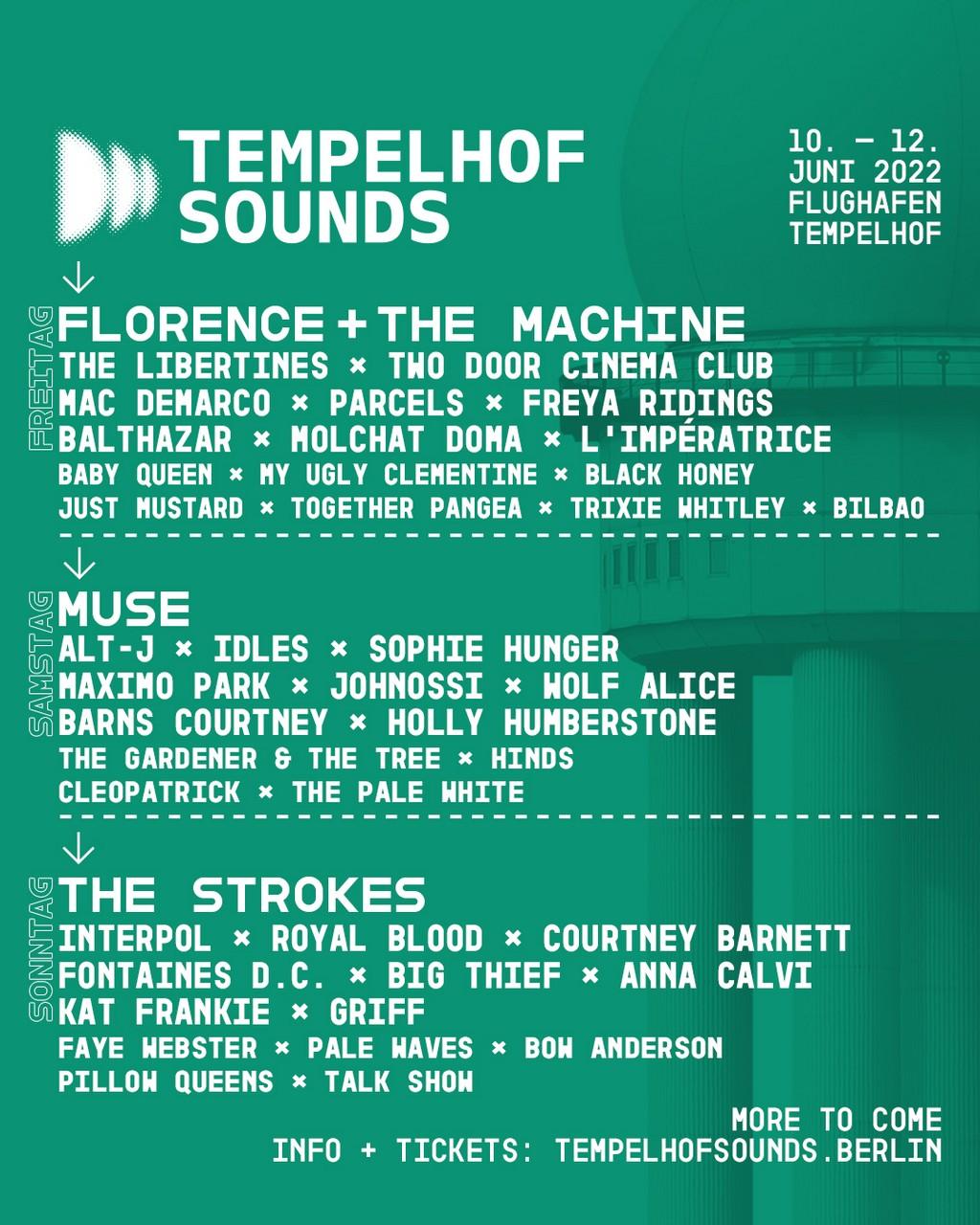 Lineup Poster Tempelhof Sounds 2022