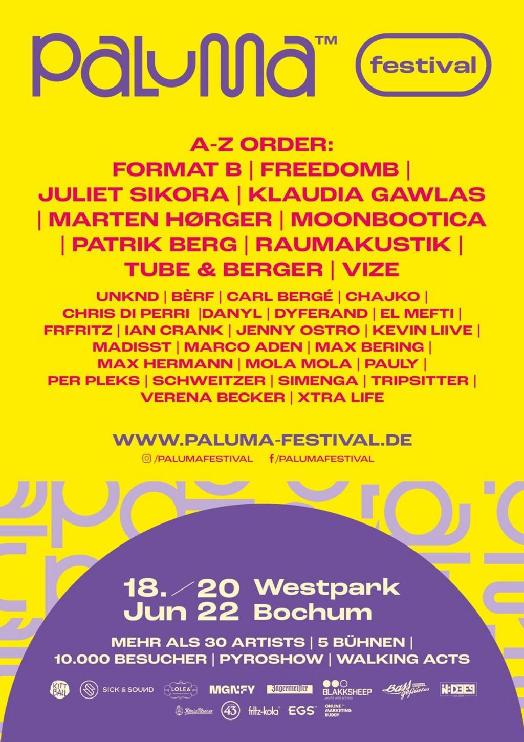 Lineup Poster Paluma Festival 2022