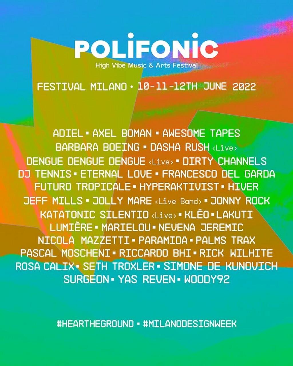 Lineup Poster POLIFONIC Milan 2022
