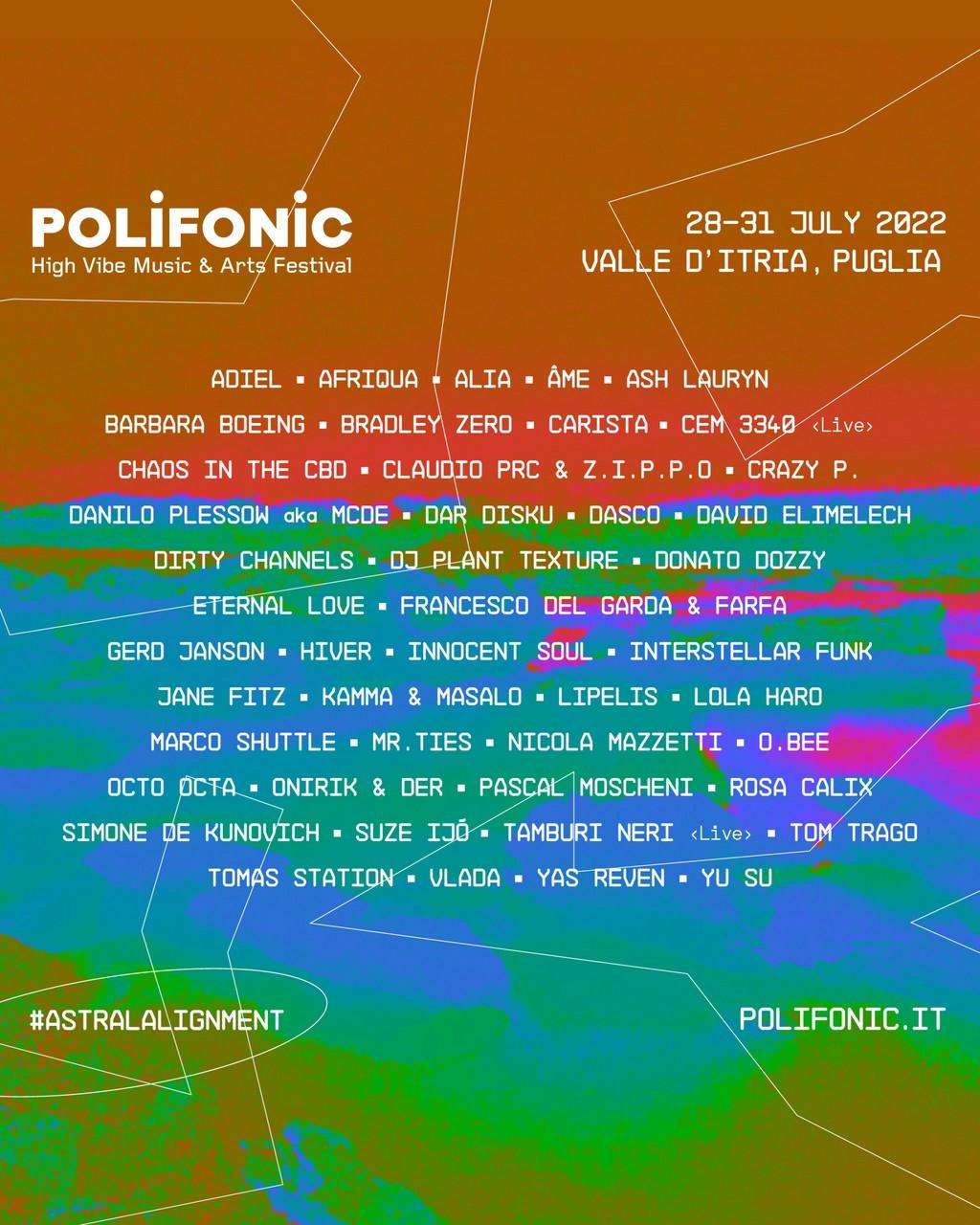 Lineup Poster POLIFONIC Puglia 2022