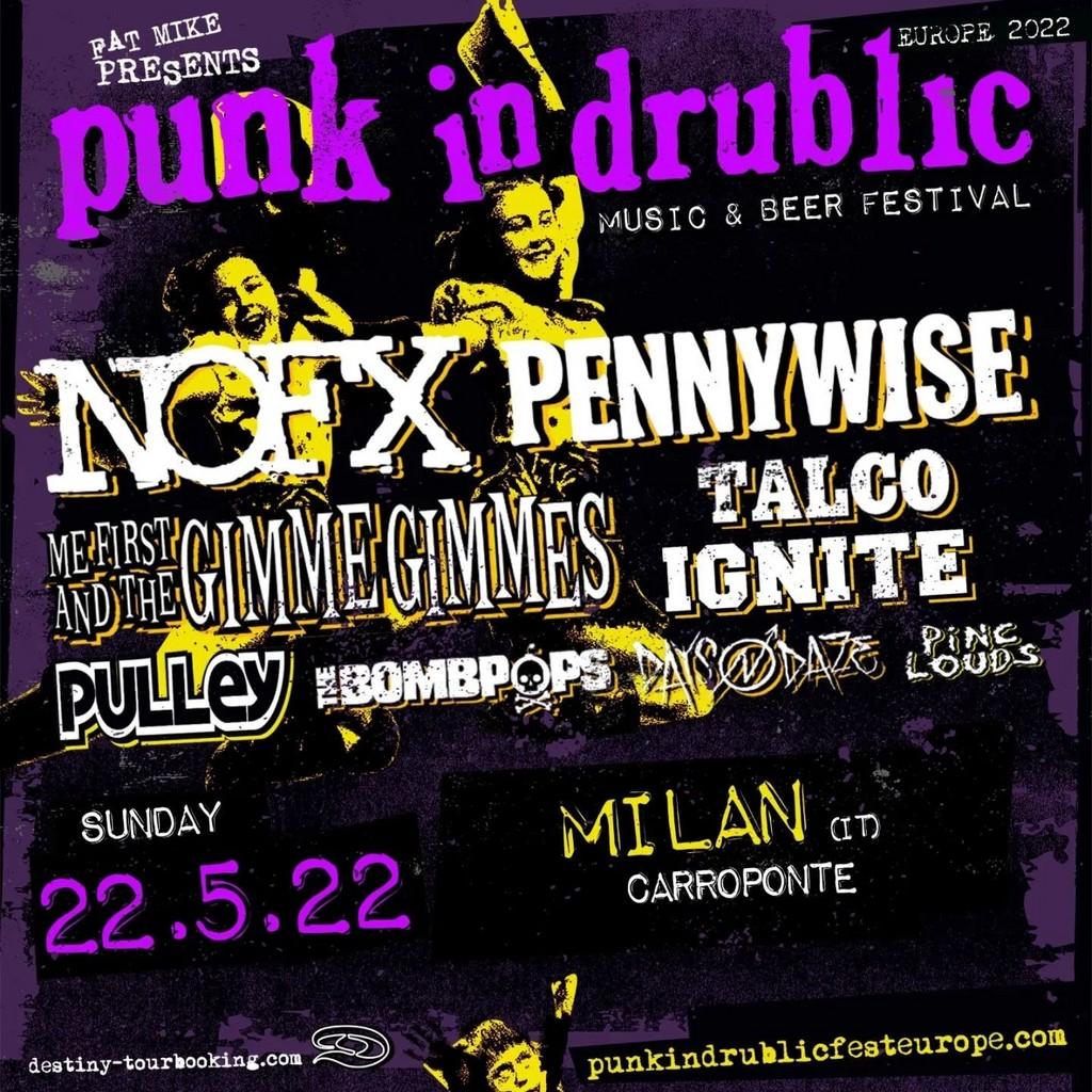 Lineup Poster Punk In Drublic Craft Beer & Music Festival Milan 2022