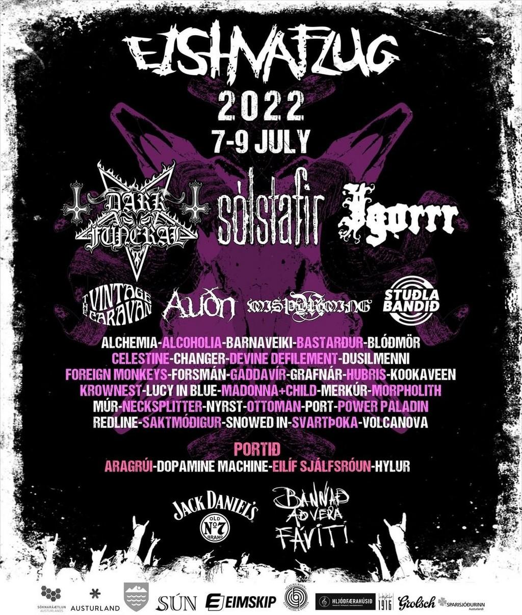 Lineup Poster Eistnaflug Metal Festival 2022