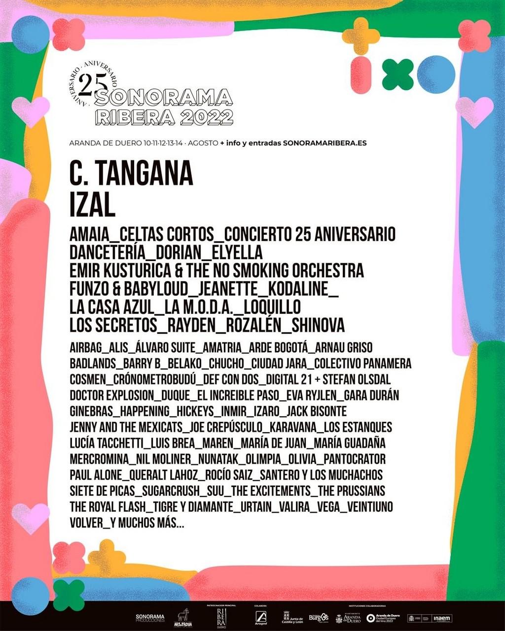 Lineup Poster Sonorama Ribera 2022