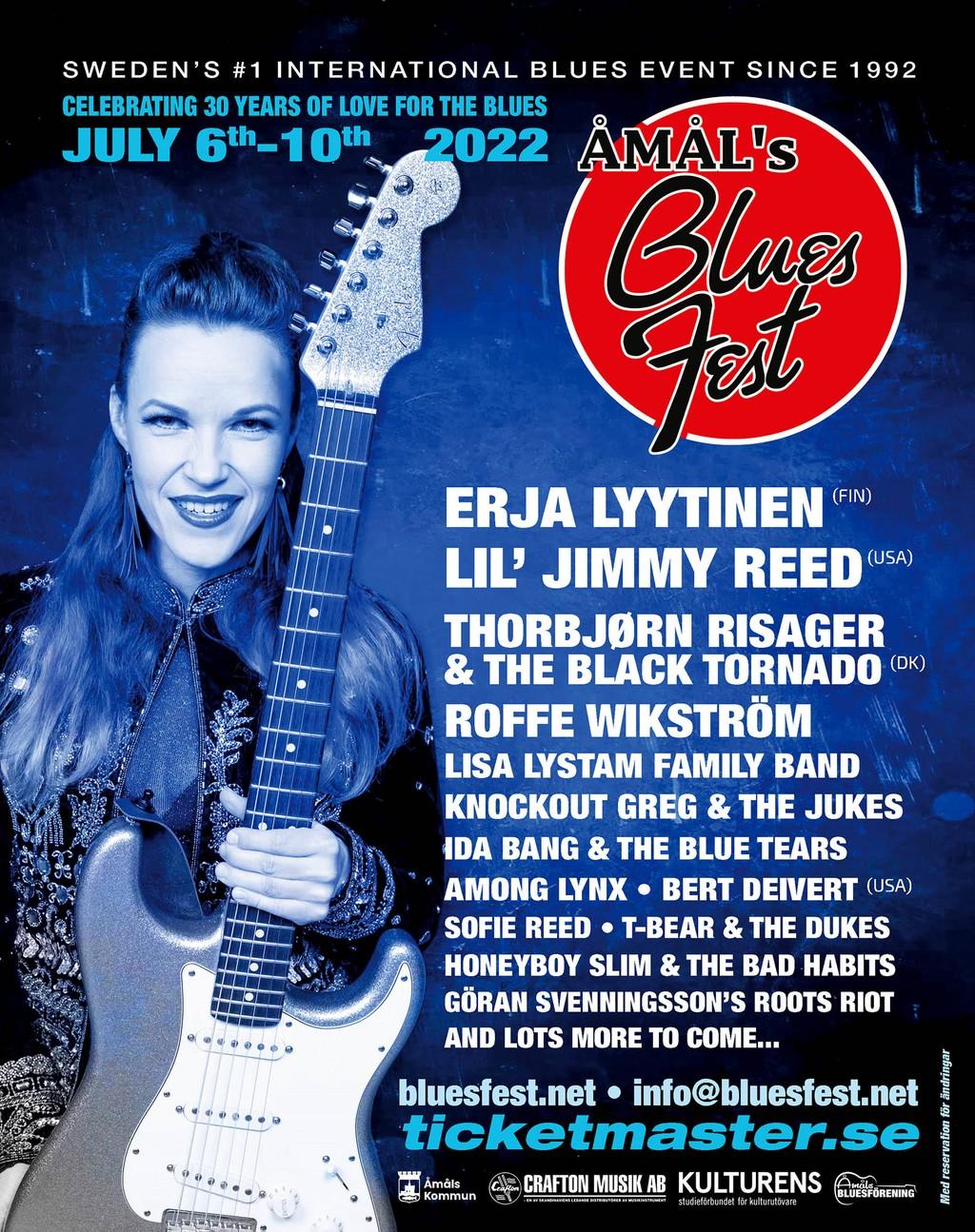 Lineup Poster Åmåls Blues Fest 2022