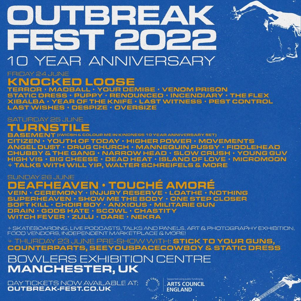 Lineup Poster Outbreak Fest 2022