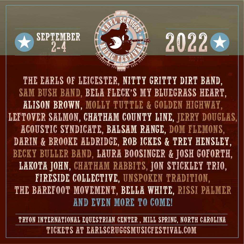 Lineup Poster Earl Scruggs Music Festival 2022