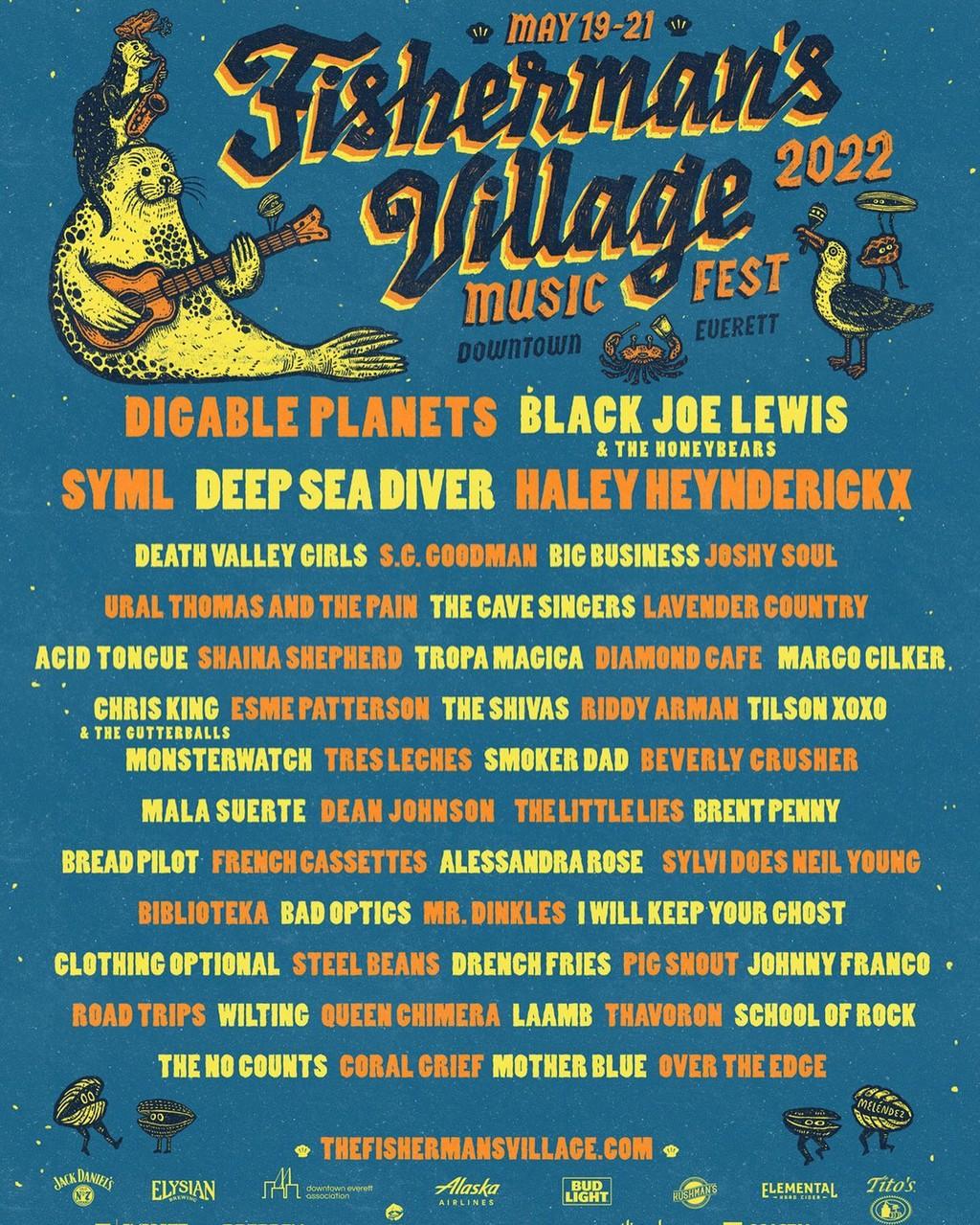 Lineup Poster Fisherman's Village Music Festival 2022