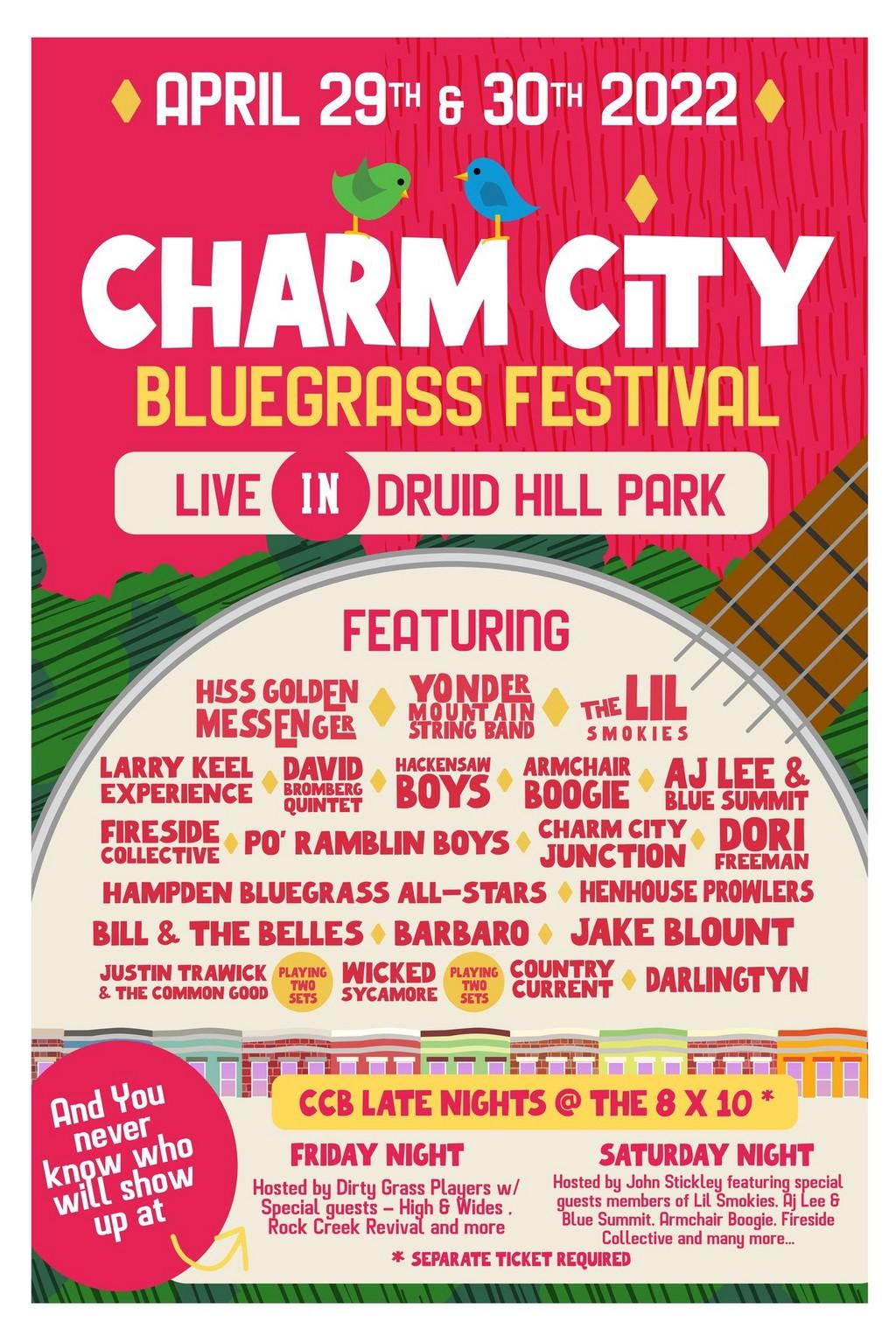 Lineup Poster Charm City Bluegrass 2022