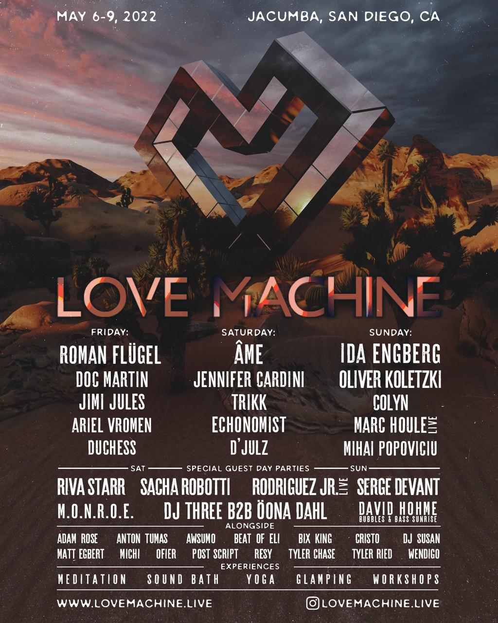 Lineup Poster Love Machine 2022