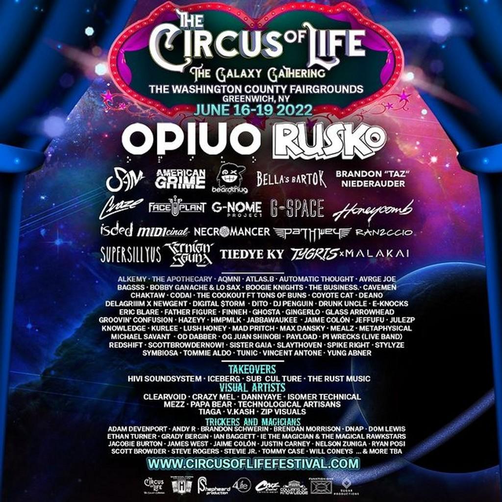 Lineup Poster The Circus of Life 2022