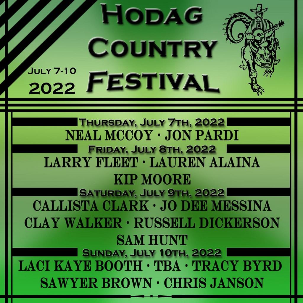 Lineup Poster Hodag Country Festival 2022