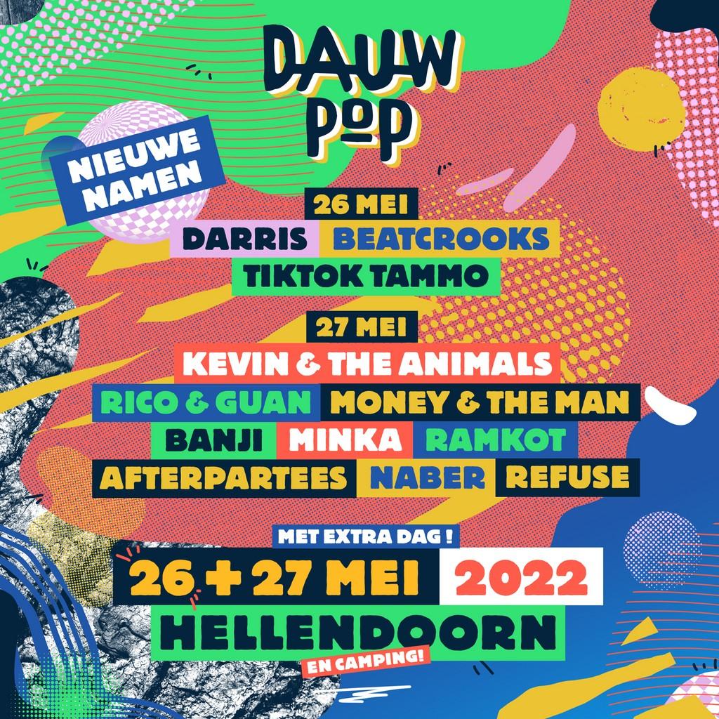 Lineup Poster Dauwpop Festival 2022