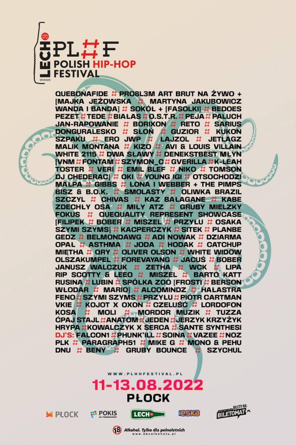 Lineup Poster Polish Hip Hop Festival 2022