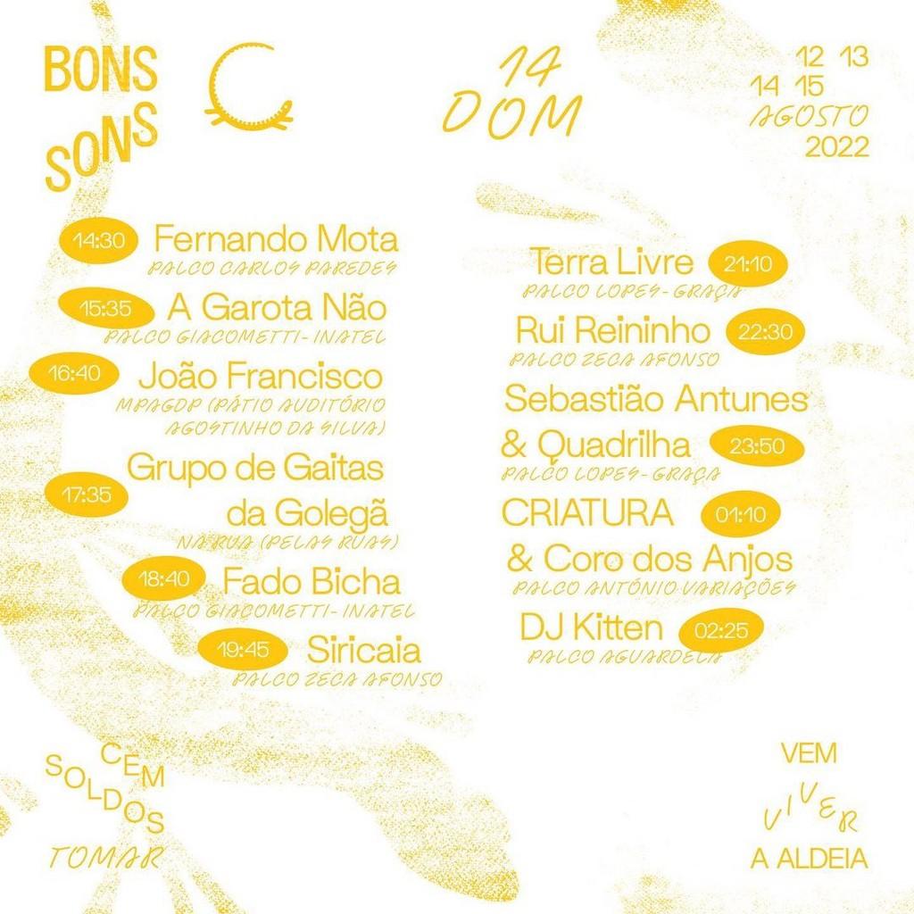 Lineup Poster BONS SONS 2022