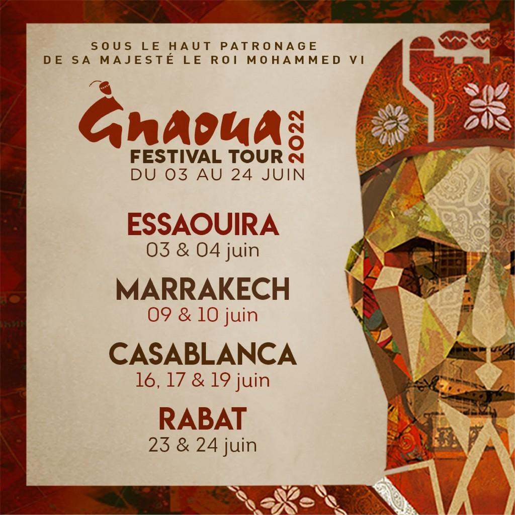 Lineup Poster Gnaoua Festival Tour 2022