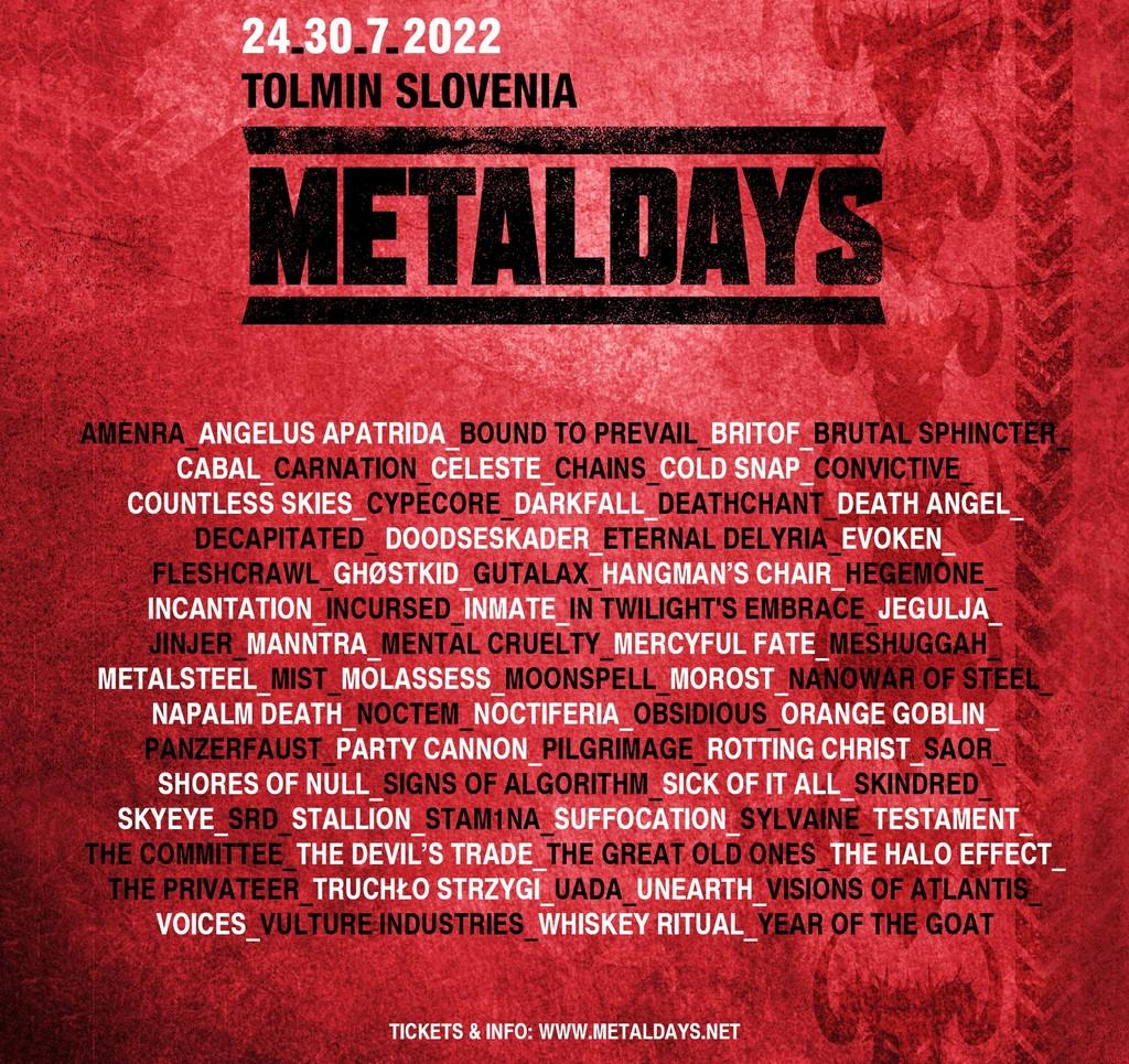 Lineup Poster MetalDays 2022