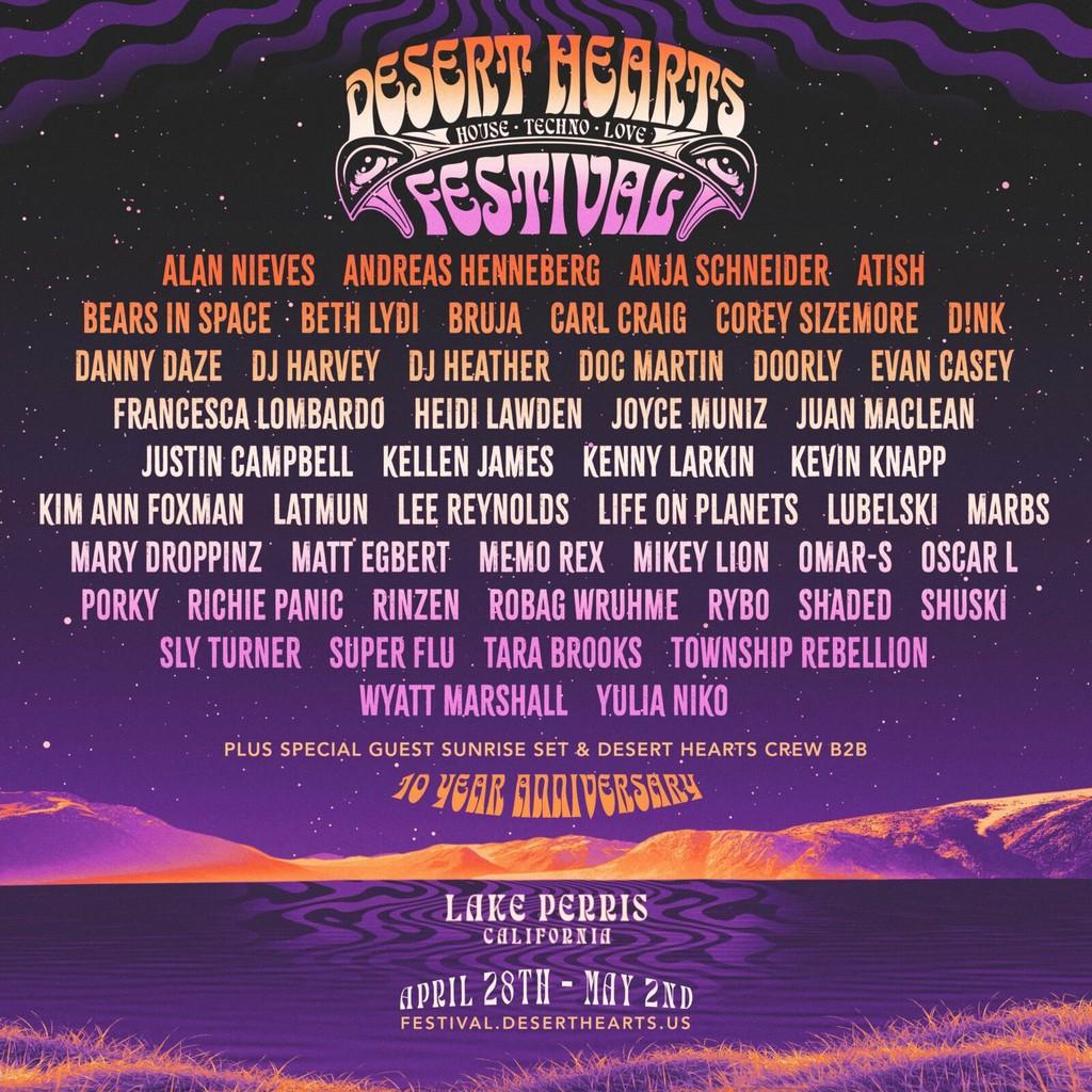 Lineup Poster Desert Hearts Festival 2022