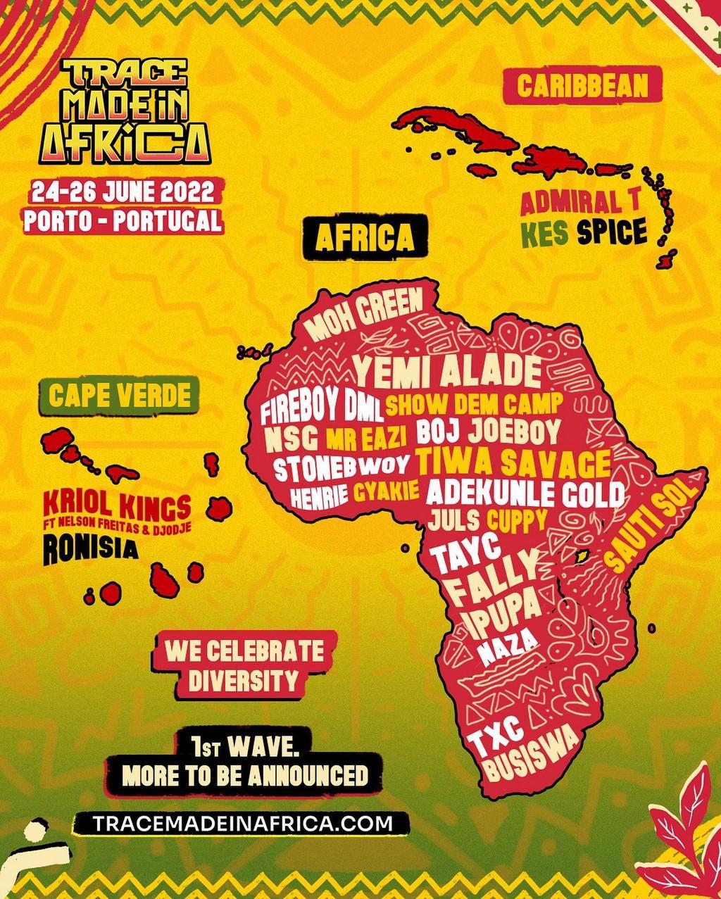 Lineup Poster Trace Made in Africa 2022