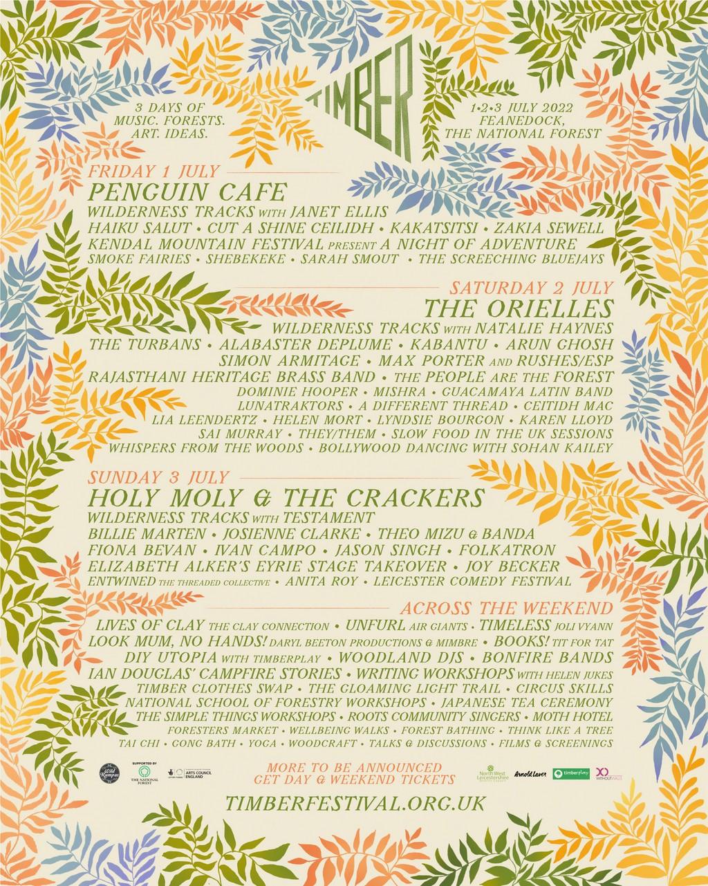 Lineup Poster Timber Festival 2022