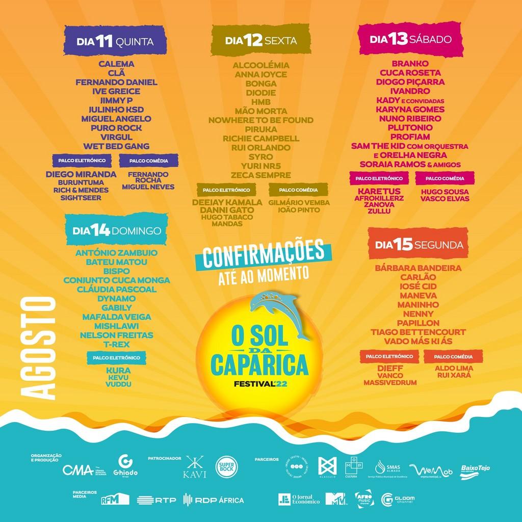 Lineup Poster O Sol Da Caparica Festival 2022