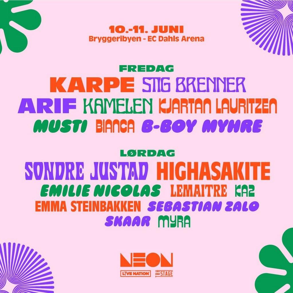 Lineup Poster NEON Festival 2022