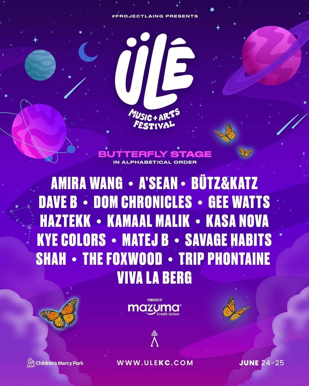 Lineup Poster ULE Music & Arts Festival 2022