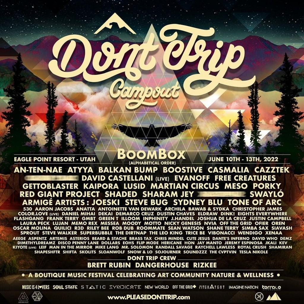 Lineup Poster Don't Trip Campout 2022