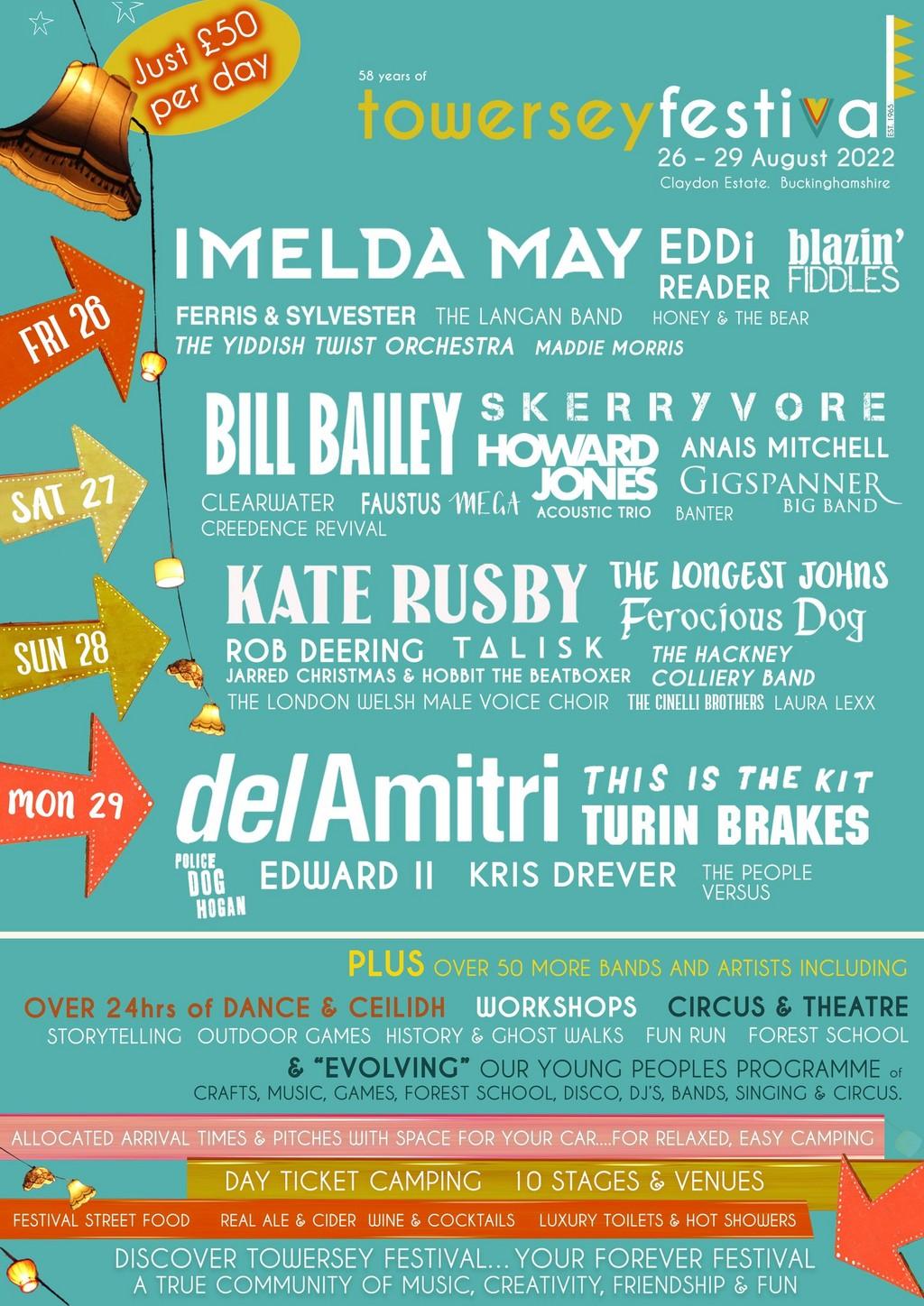 Lineup Poster Towersey Festival 2022