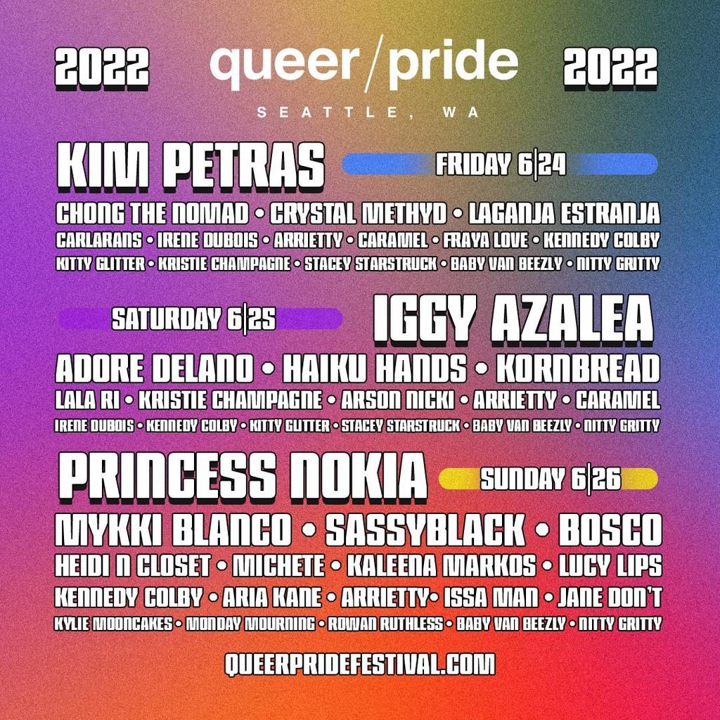 Lineup Poster Queer/Pride Festival 2022