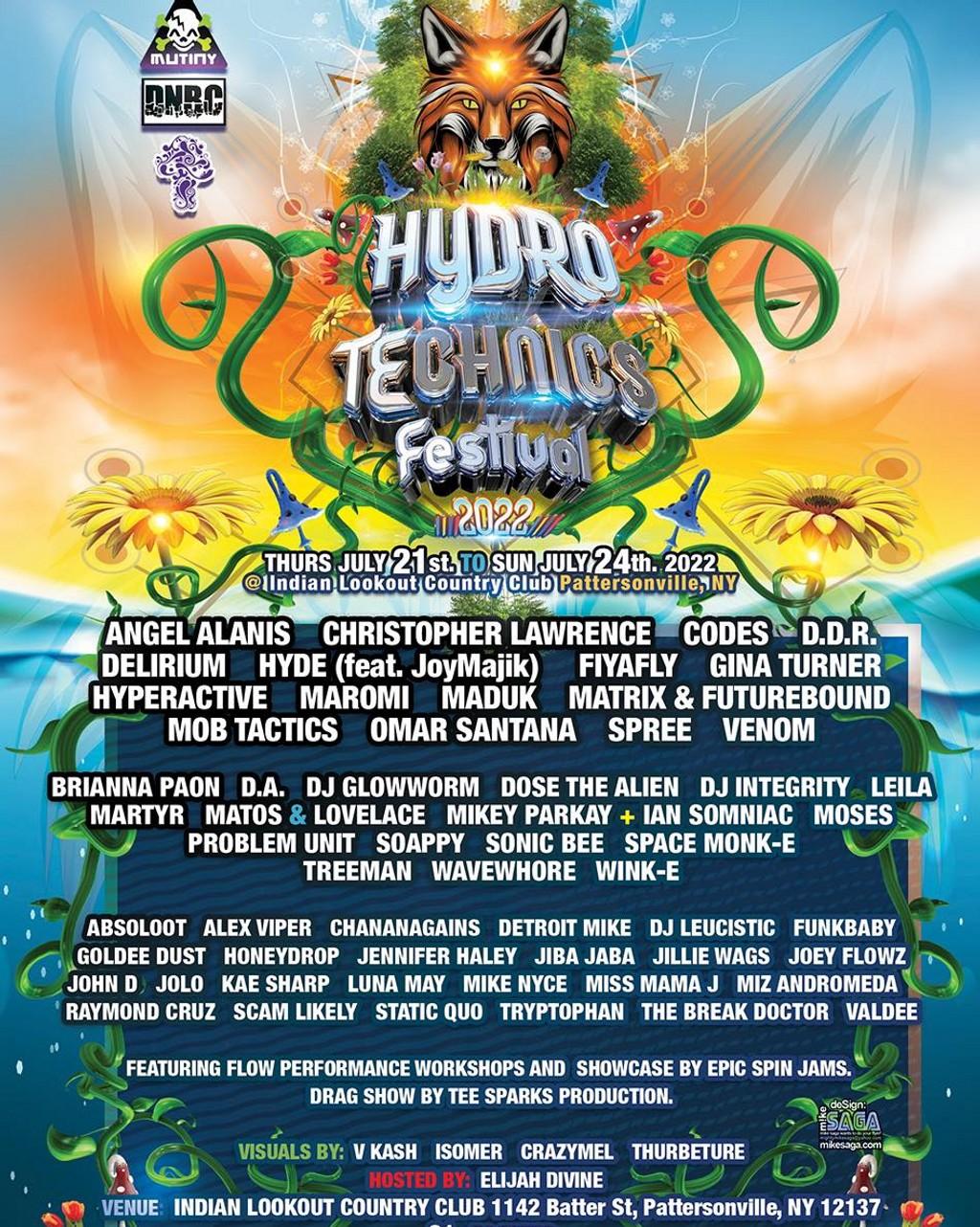 Lineup Poster Hydrotechnics Festival 2022