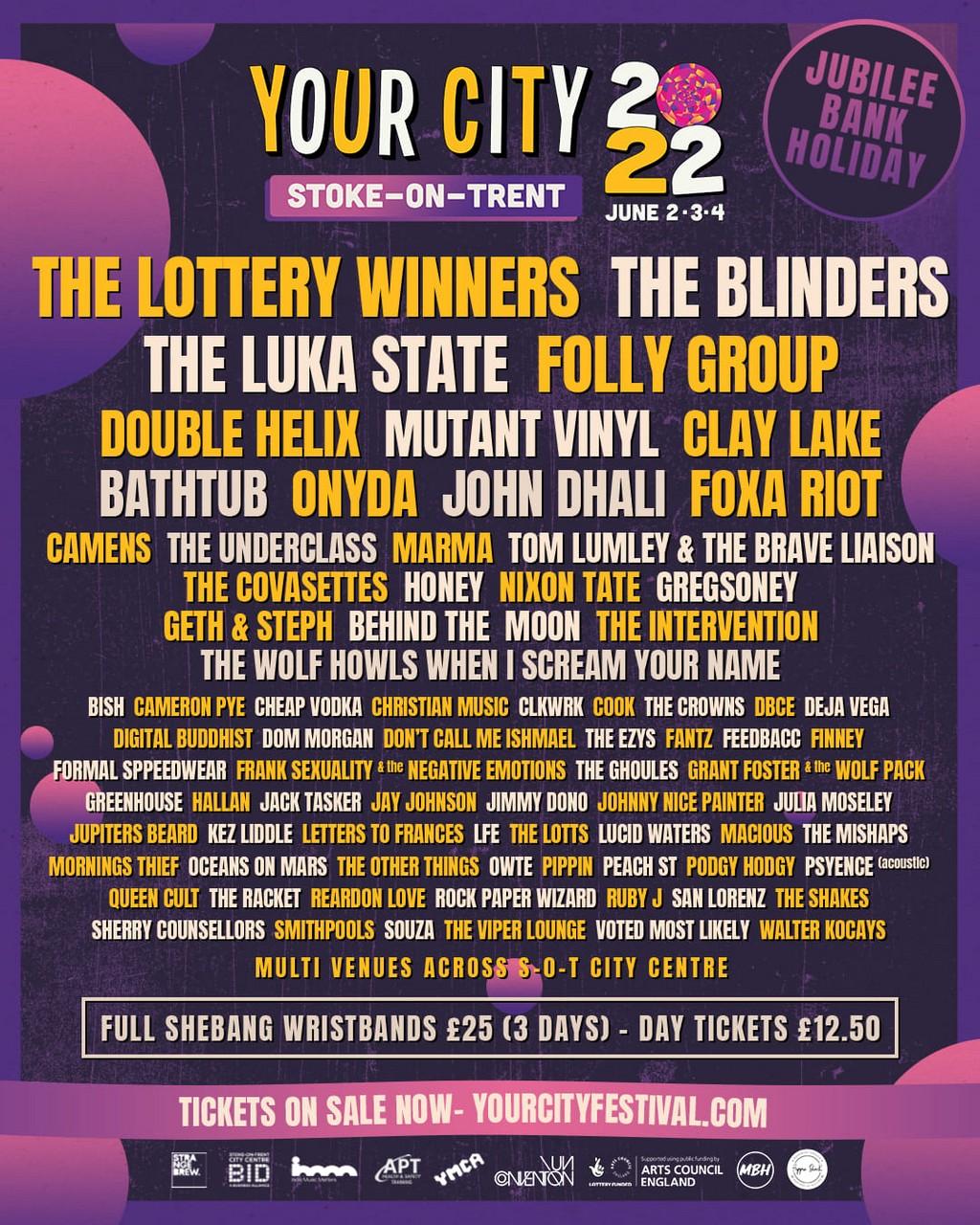 Lineup Poster Your City Festival 2022