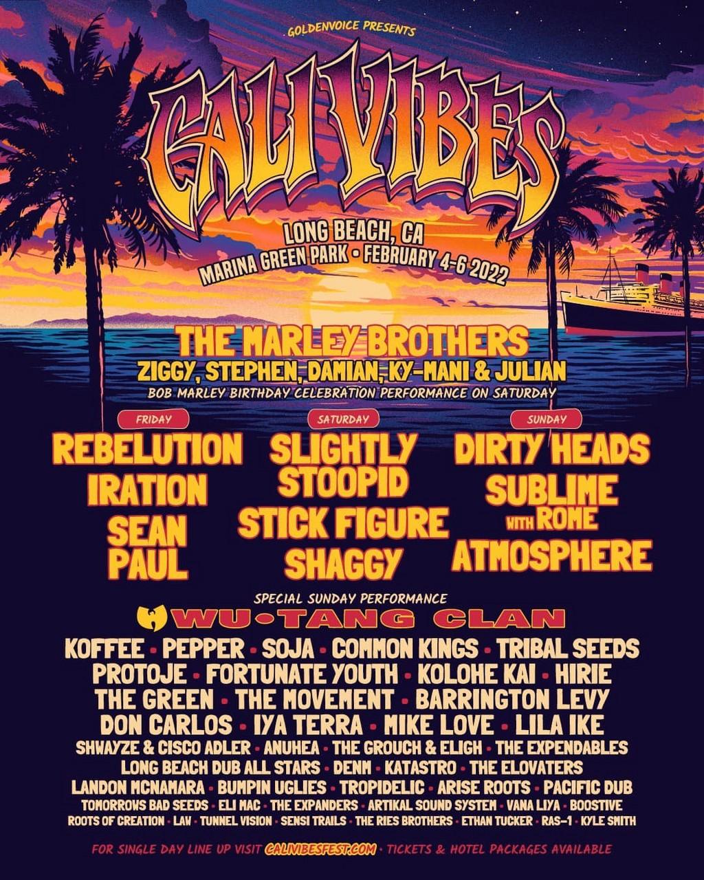 Lineup Poster Cali Vibes Fest 2022