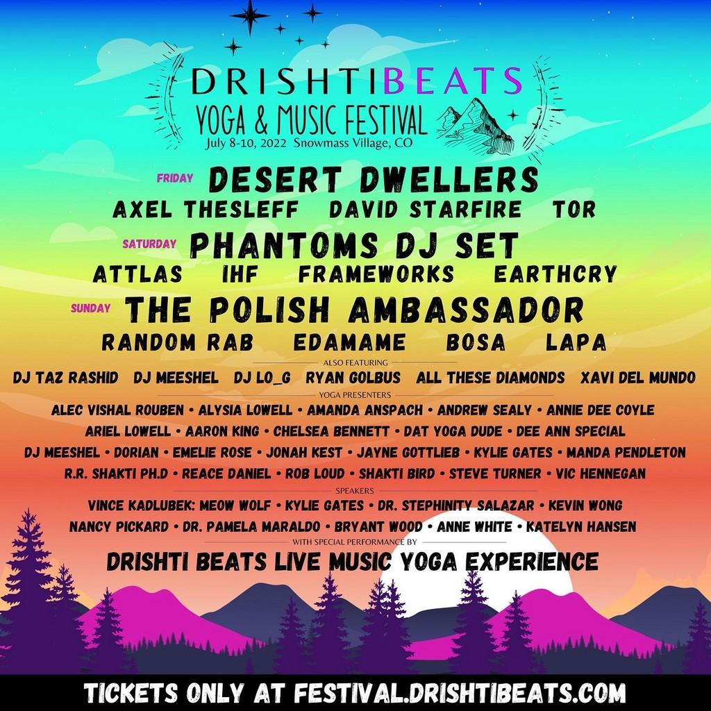 Lineup Poster Drishti Beats Yoga & Music Festival 2022