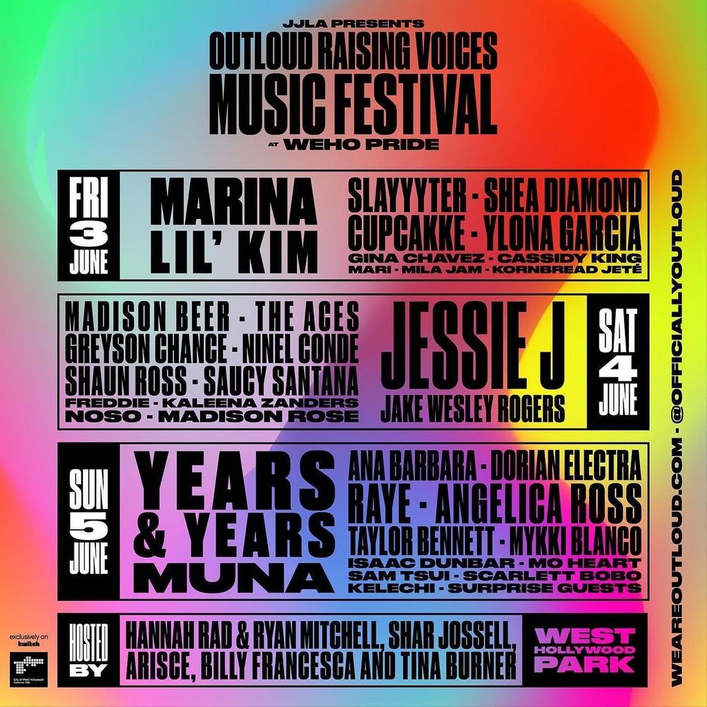 Lineup Poster OUTLOUD Raising Voices Music Festival 2022