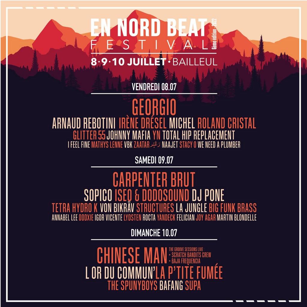 Lineup Poster En Nord Beat Festival 2022