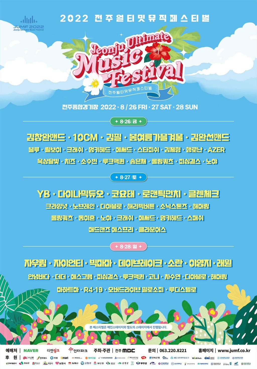 Lineup Poster Jeonju Ultimate Music Festival 2022