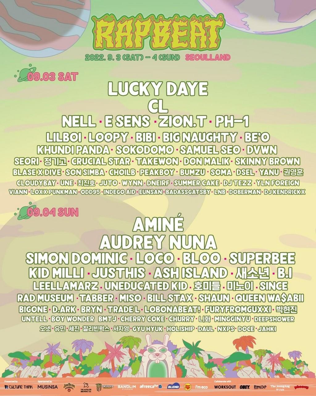 Lineup Poster Rapbeat Festival 2022