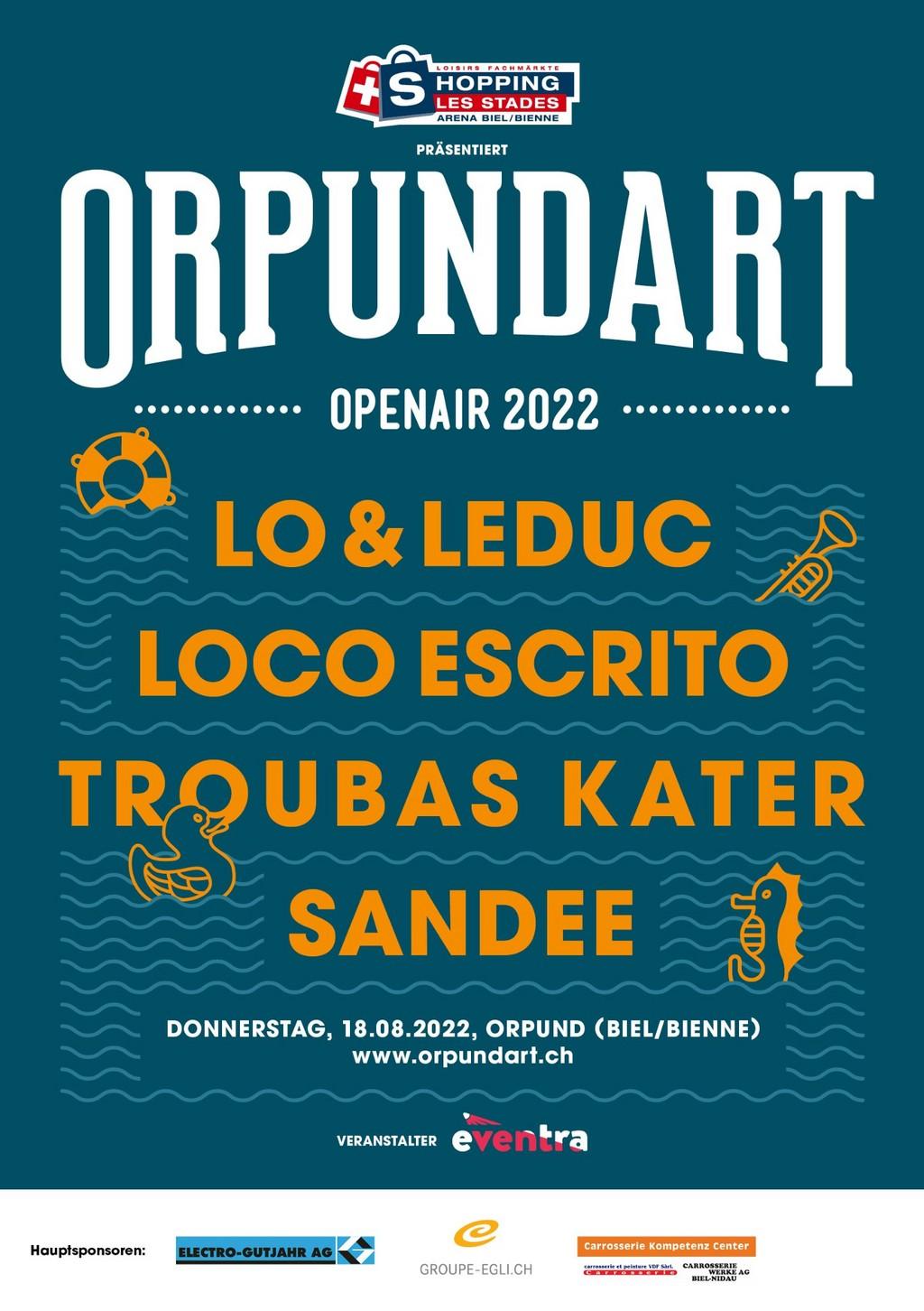 Lineup Poster Orpundart Openair 2022