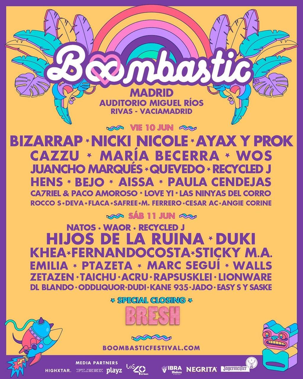 Lineup Poster Boombastic Festival Madrid 2022
