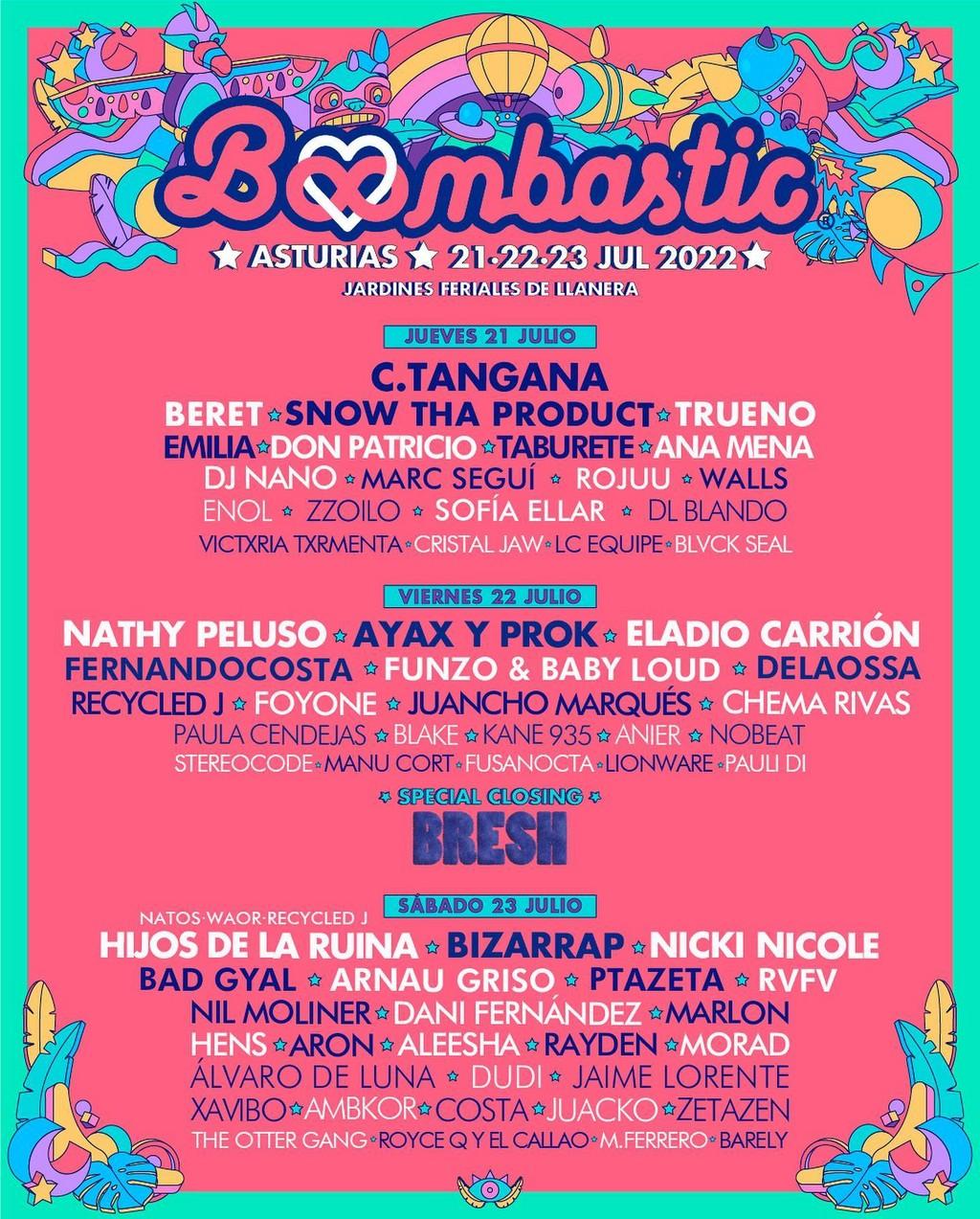 Lineup Poster Boombastic Festival Asturias 2022