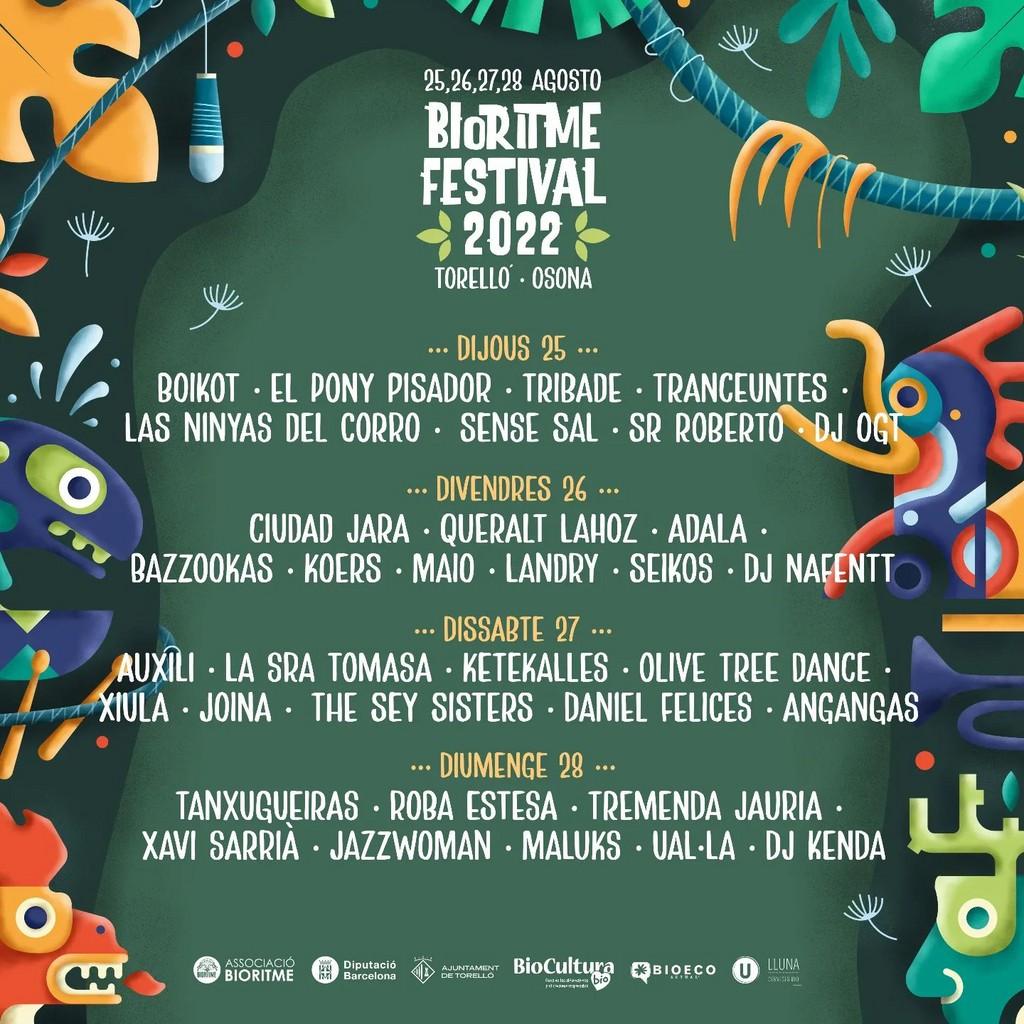 Lineup Poster Bioritme Festival 2022